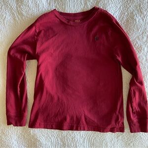 burgundy long sleeve polo